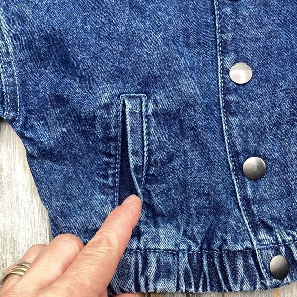 Baby Girl Denim Jean Snap Down Jacket Coat Size 12M - Picture 3 of 6
